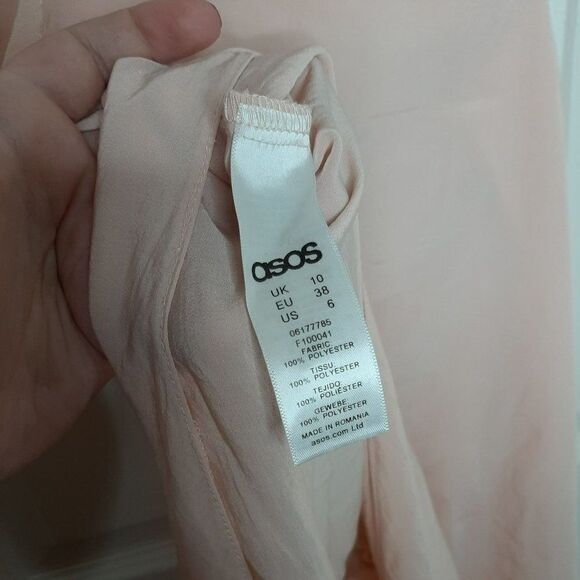 ASOS Tall Asymmetrical Ruffle Top with Button Accents sz 6 NWT - Picture 6 of 6